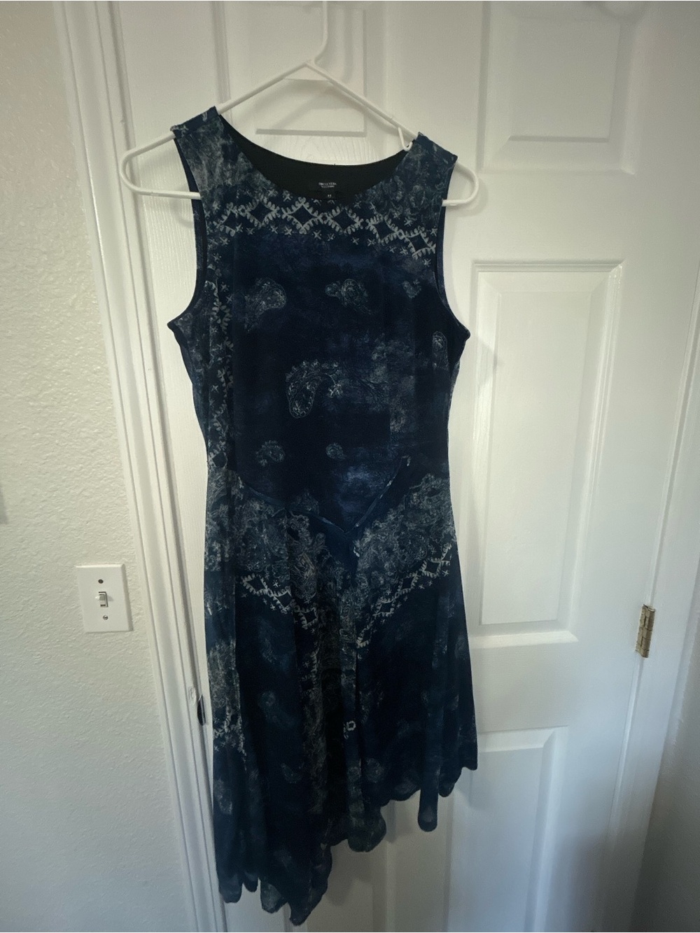 Simply Vera Vera Wang Navy & Light Blue Patterned Sleeveless Dress